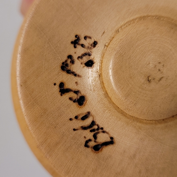 Beautiful Hand Carved Signed Wooden Cup - Picture 9 of 15